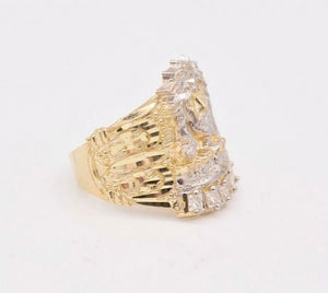 10K Solid Gold Jesus Ring