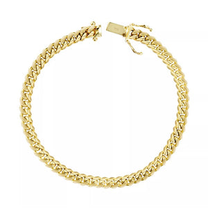 14K Solid Gold Miami Cuban Link Bracelet