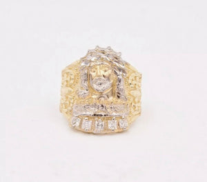 10K Solid Gold Jesus Ring