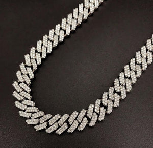 VVS1Moissanite prong set Cuban Link Chain Bracelet