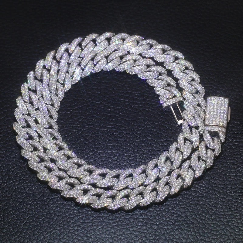 VVS1 Moissanite Cuban Link Chain Bracelet