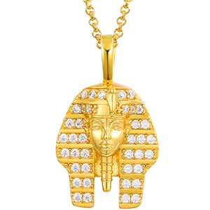 Gold Silver Egyptian VVS1 Moissanite Pendant Necklace